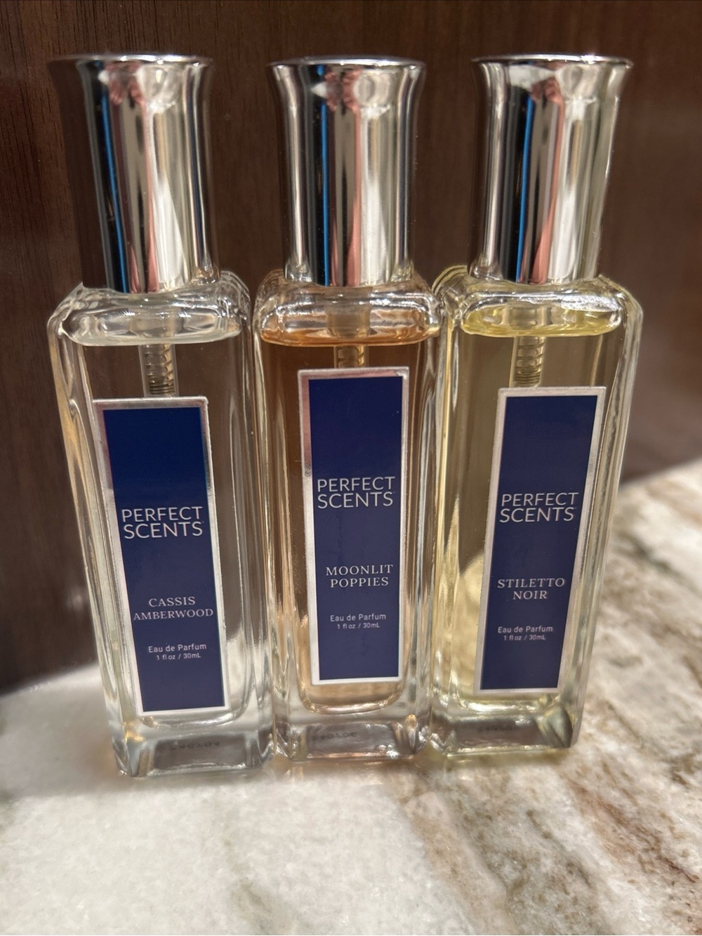 NEW Perfect Scents Perfume Set: Cassis Amberwood, Stiletto Noir, Moonlit Poppies